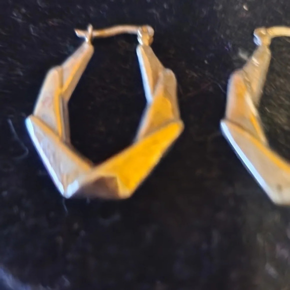 Vintage Sterling Geometric drop earrings‎ - Picture 3 of 5
